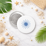 Pin Bros Buttons Peniti Summer Coastal Nautical 02 Size 37mm